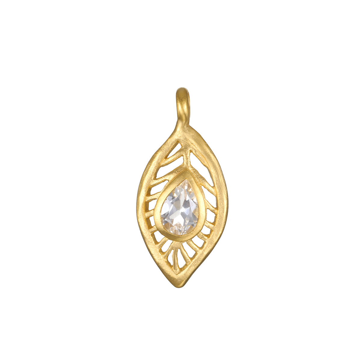 14k Storywheel high quality White Topaz Eternity Charm