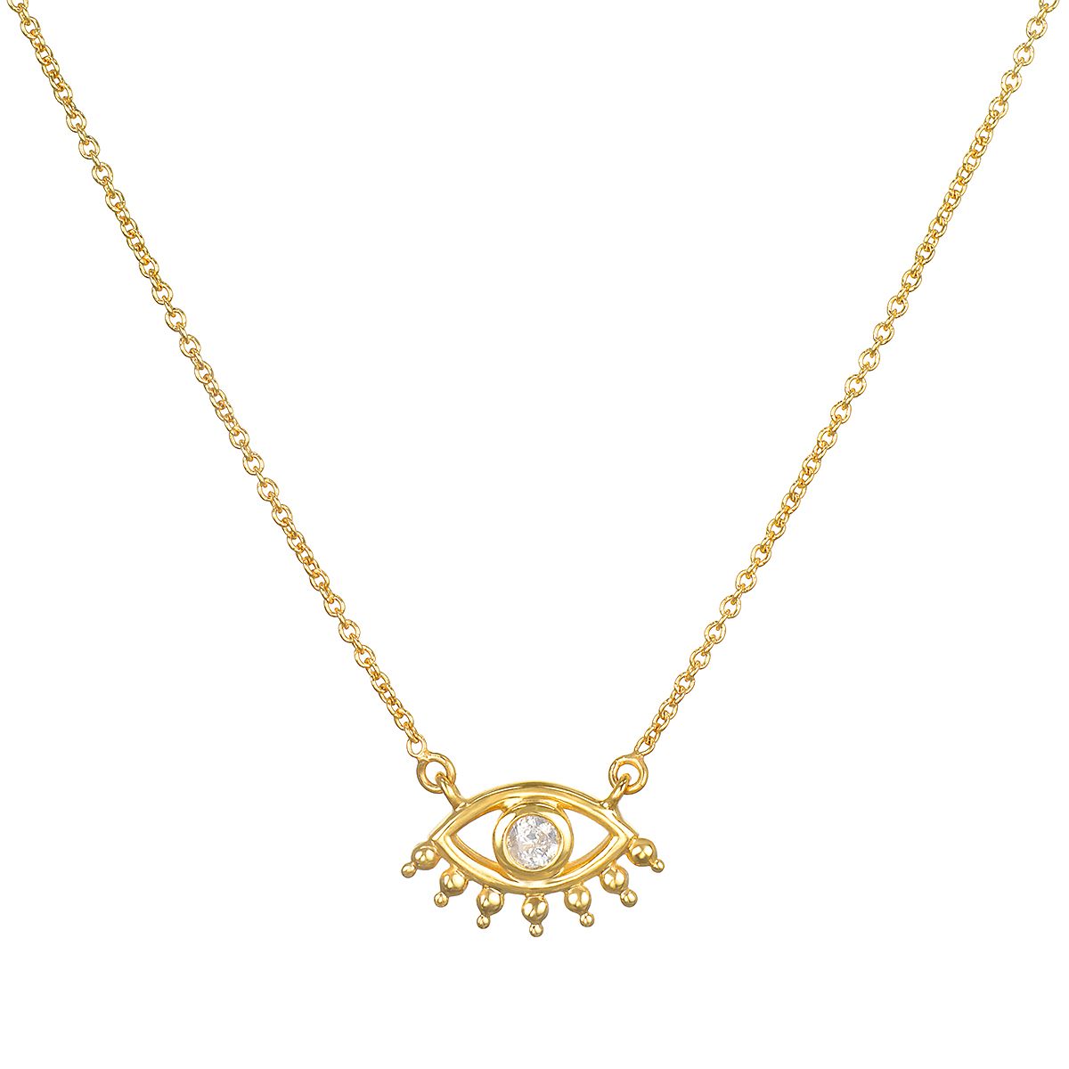 Eye of Truth Necklace Pendant Charm 14kt Gold