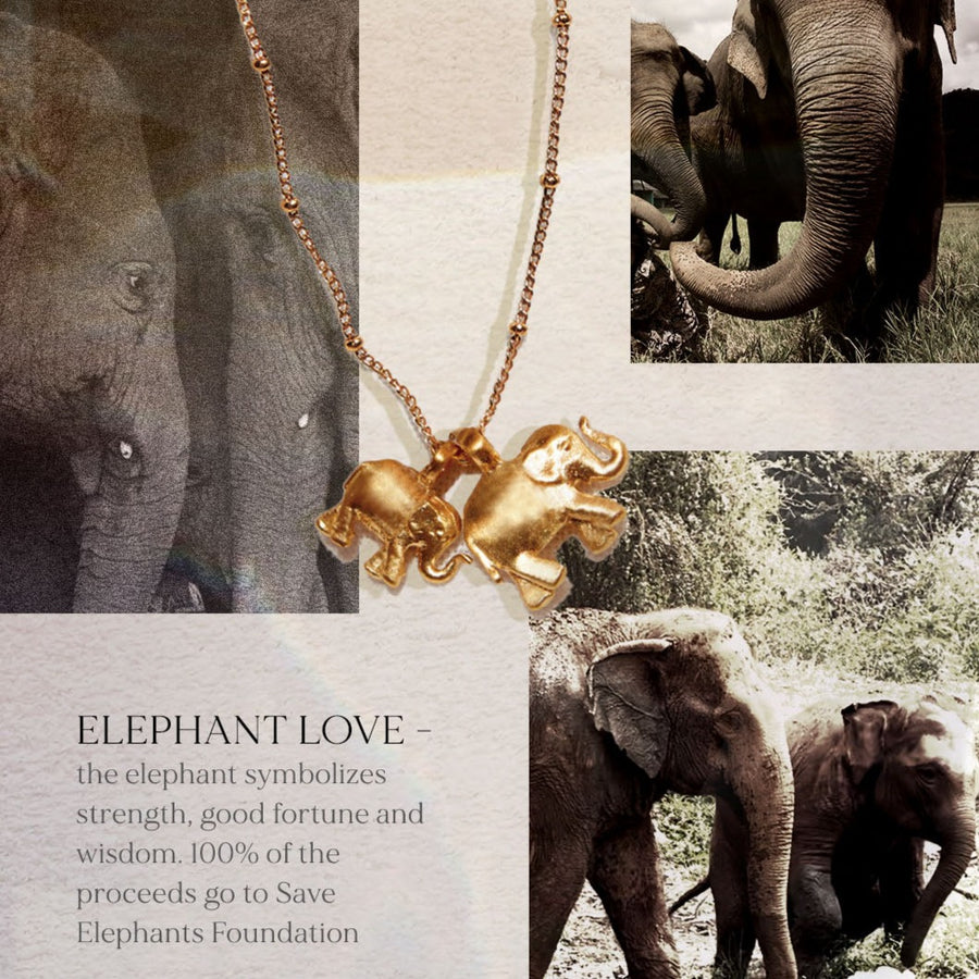 Elephant Love Gold Necklace