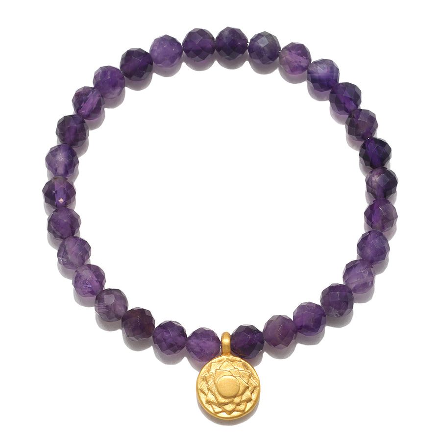 Crown Chakra Amethyst Stretch Bracelet