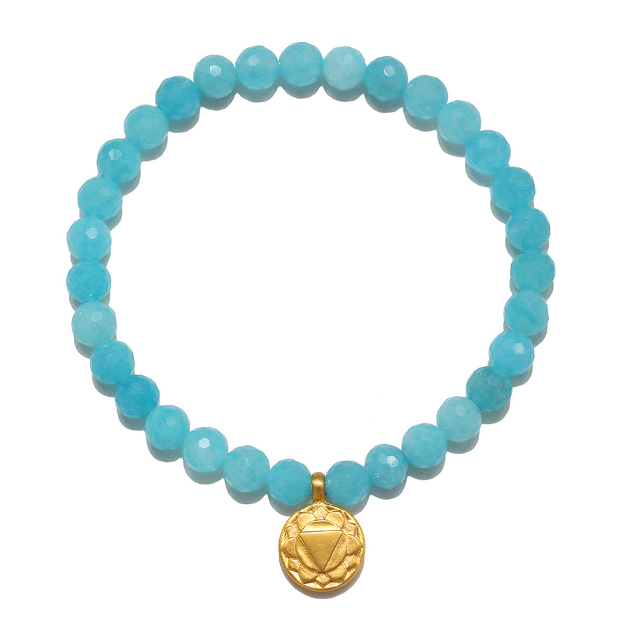 Throat Chakra Amazonite Stretch Bracelet