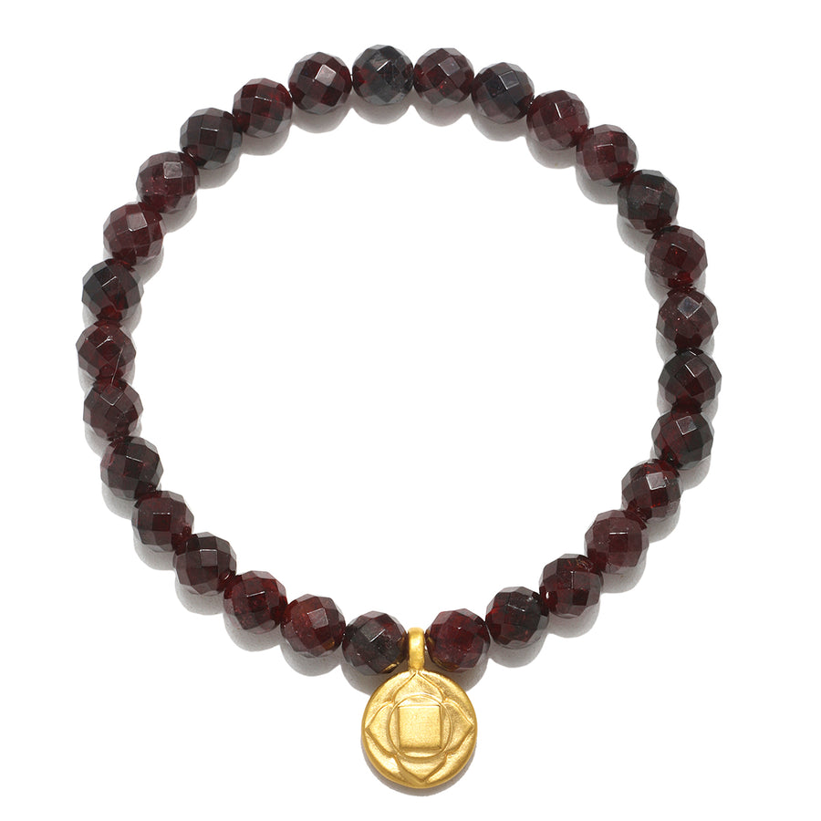 Root Chakra Garnet Stretch Bracelet