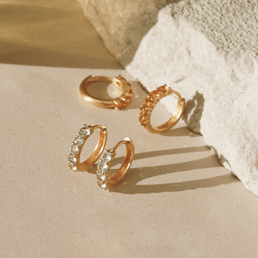 Shine with Radiance Citrine Huggie Earrings