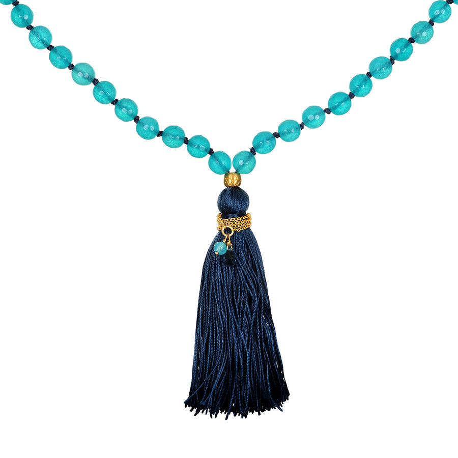 Many Truths Angelite and Blue Topaz Gemstone Mala