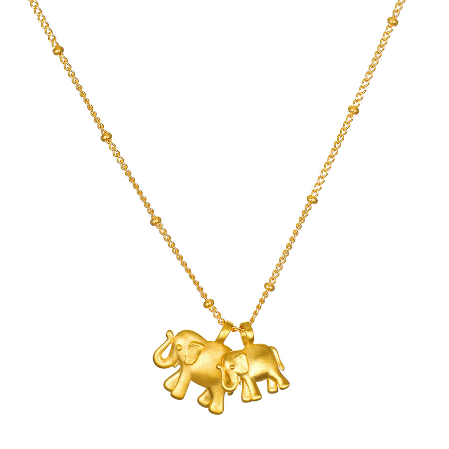 Elephant Love Gold Necklace