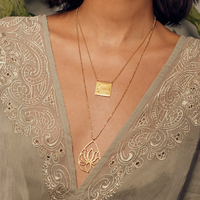 Teardrop Lotus Gold Necklace