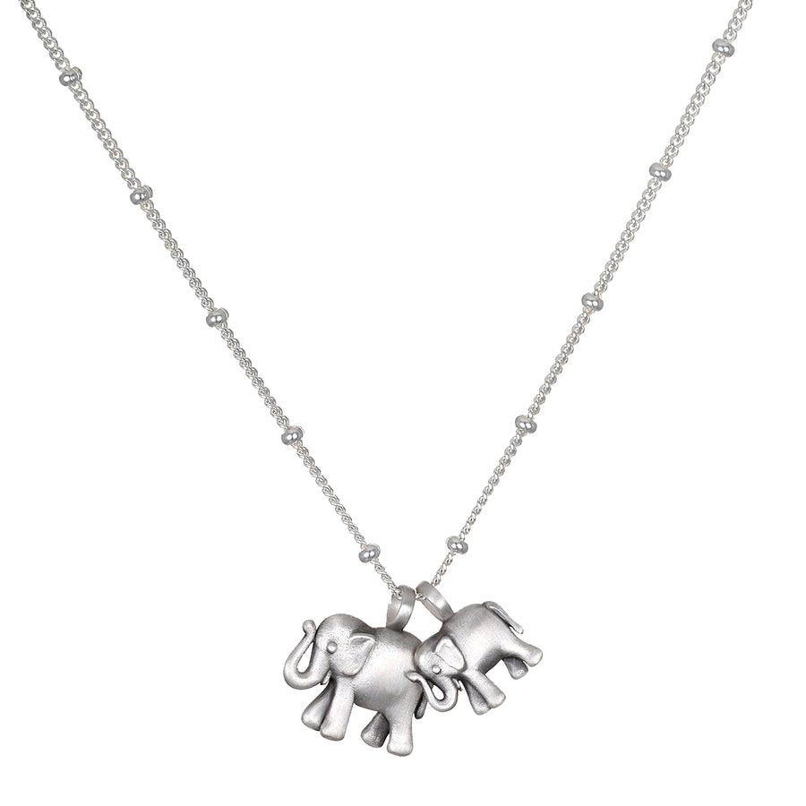 Elephant Love Silver Necklace