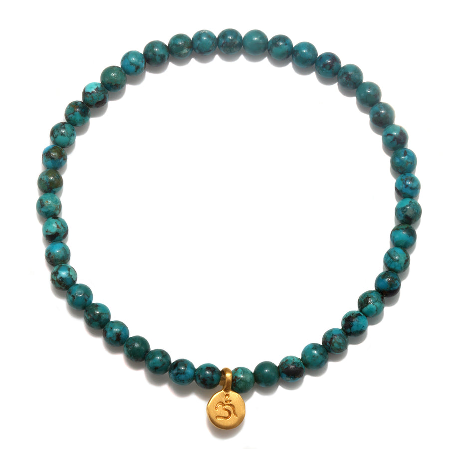 Protective Om Turquoise Gemstone Bracelet