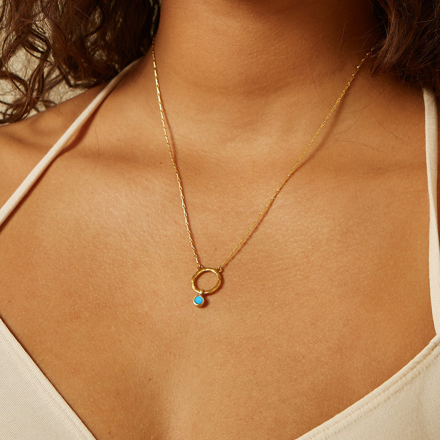 Turquoise Sri Yantra Necklace - Honoring the SacredHonoring the Sacred